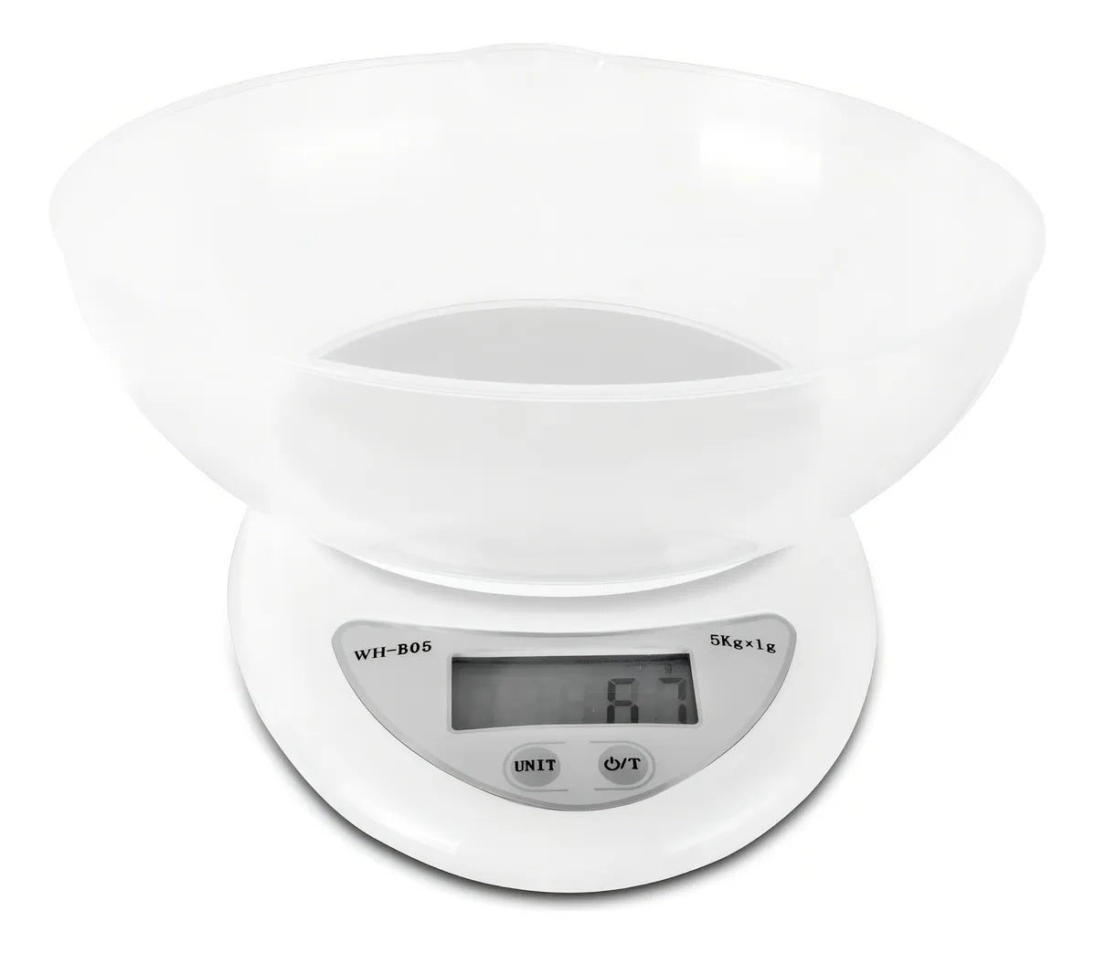 Pesa digital cocina de 1 gr. a 5 kg. Blanca