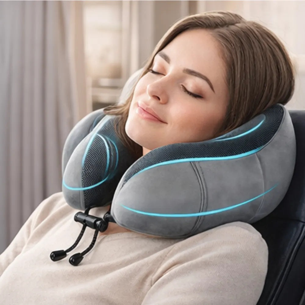 Cojín Cervical Viaje, Con Espuma De Memoria, Gris
