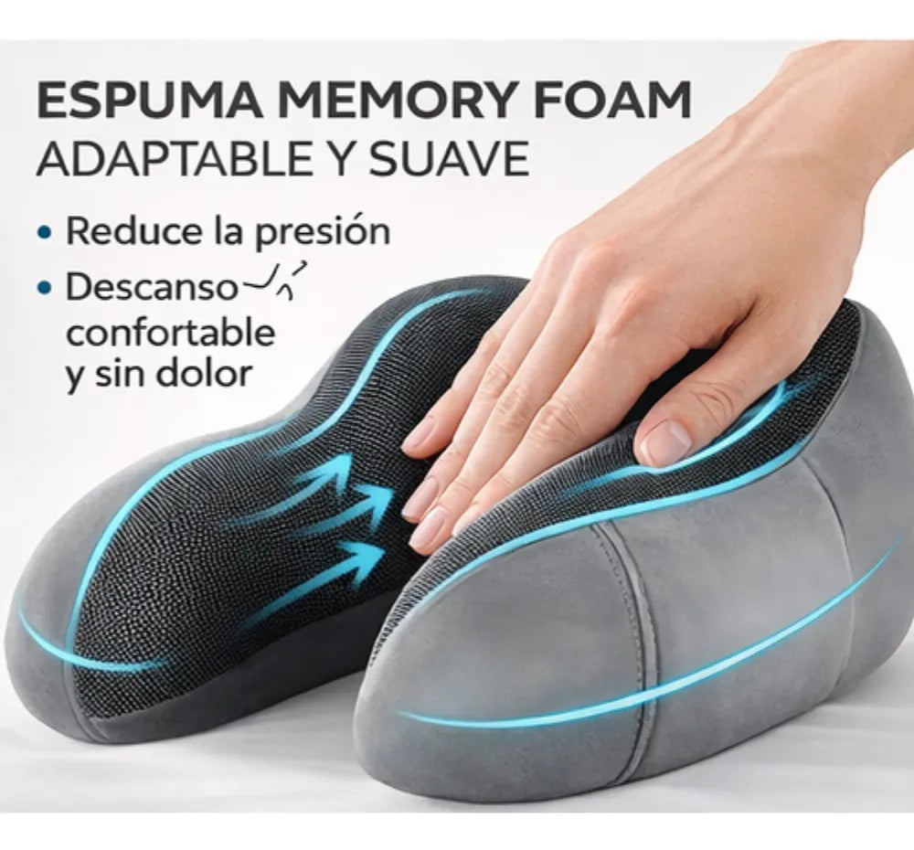 Cojín Cervical Viaje, Con Espuma De Memoria, Gris