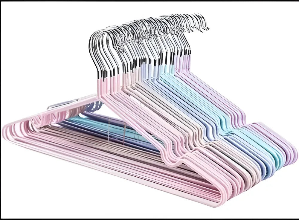 Colgador de Ropa Metálico con Goma Antideslizante (set 10 unidades)