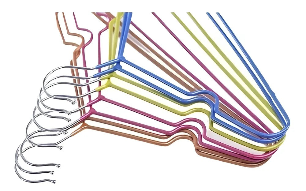 Colgador de Ropa Metálico con Goma Antideslizante (set 10 unidades)