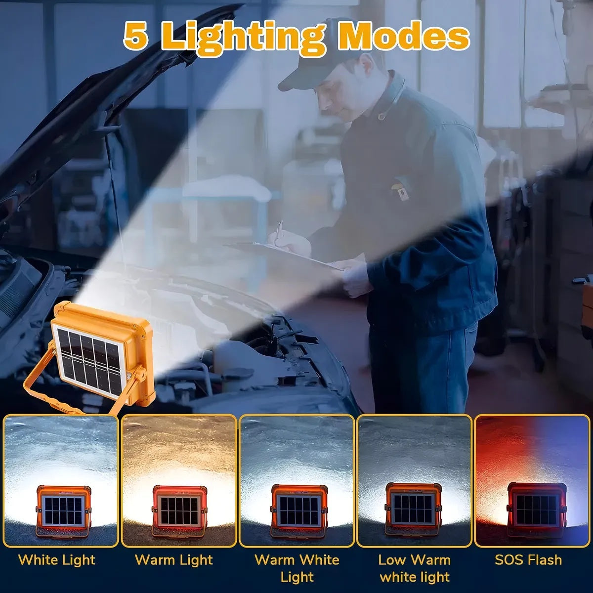 Foco Led, Solar y Recargable (Camping, emergencias)