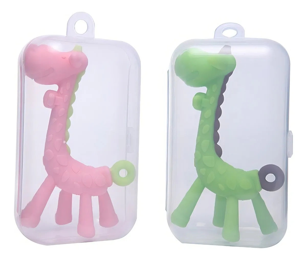 Mordedor De Silicona Forma de Jirafa, Con Estuche.